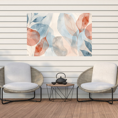 Zachte Abstracte Waterverf met Bladeren tuinposter