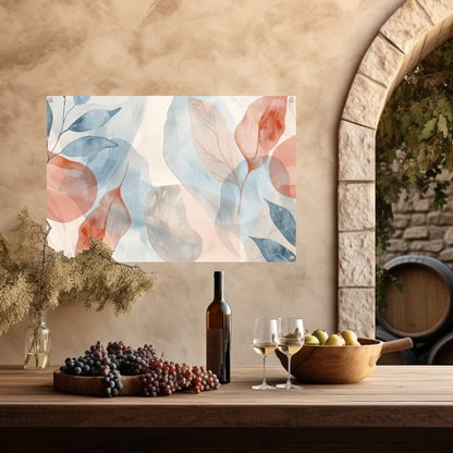 Zachte Abstracte Waterverf met Bladeren tuinposter