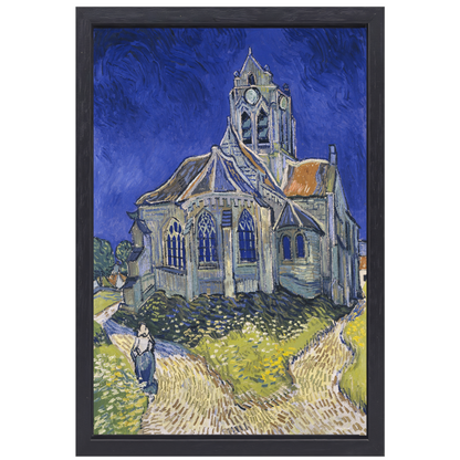 De kerk van Auvers - Vincent van Gogh canvas met baklijst