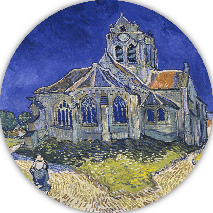 De kerk van Auvers - Vincent van Gogh forex muurcirkel