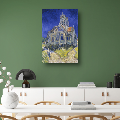 De kerk van Auvers - Vincent van Gogh canvas met baklijst