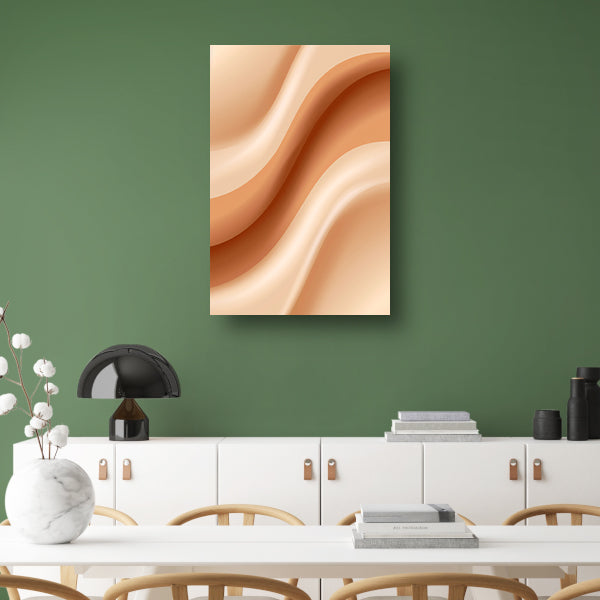 Abstract Golven in Beige en Crème canvas