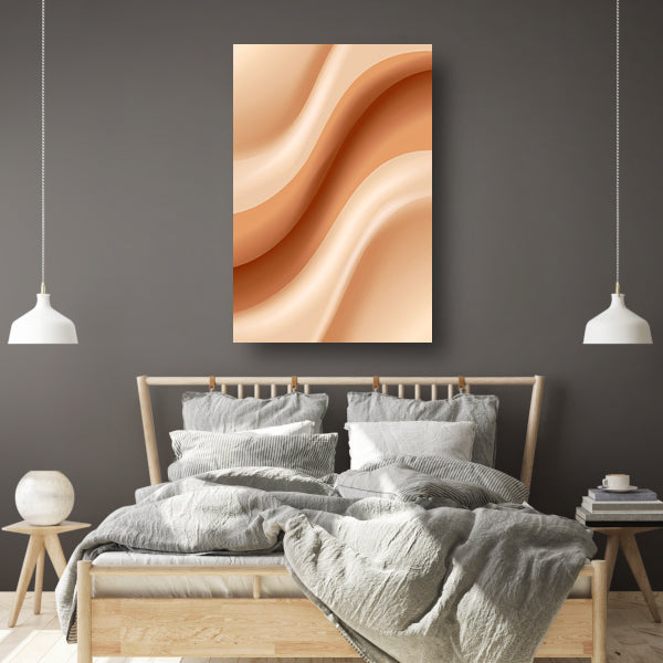 Abstract Golven in Beige en Crème canvas