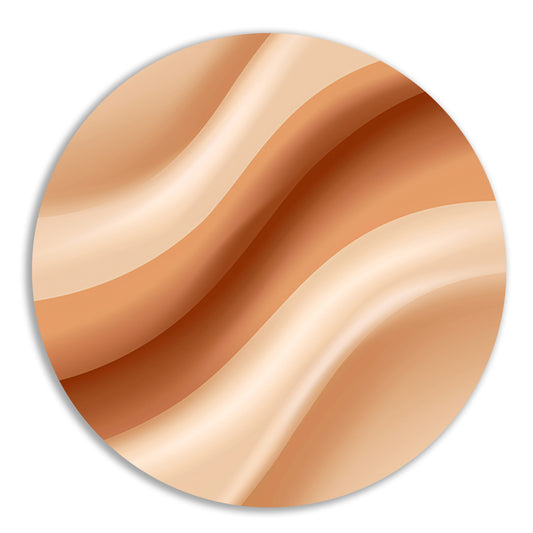 Abstract Golven in Beige en Crème aluminium muurcirkel