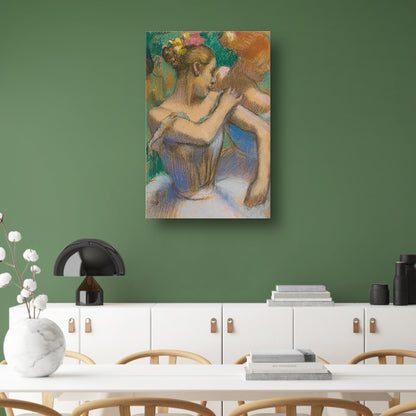 Danser die haar schoudervullingen aanpast - Edgar Degas poster