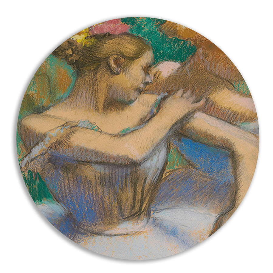 Danser die haar schoudervullingen aanpast - Edgar Degas forex muurcirkel