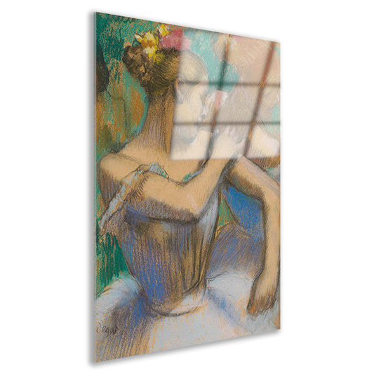Danser die haar schoudervullingen aanpast - Edgar Degas Acrylglas