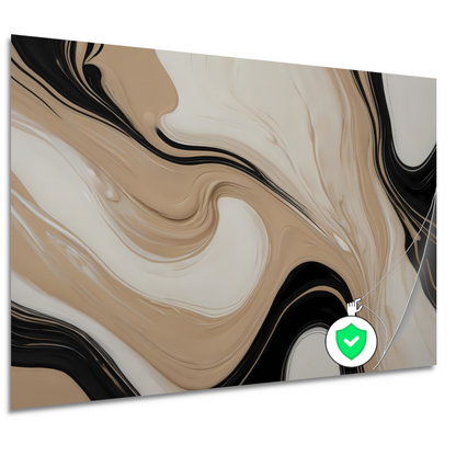 Abstracte Vormen in Beige en Zwart poster