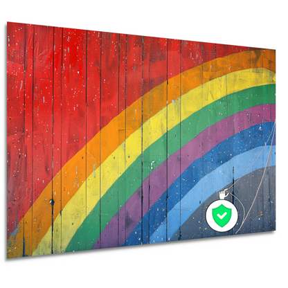 Abstracte Regenboog op Houten Paneel poster