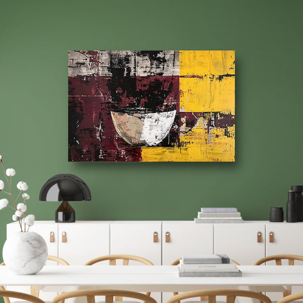 Abstracte kom met dynamische kleuren acrylglas