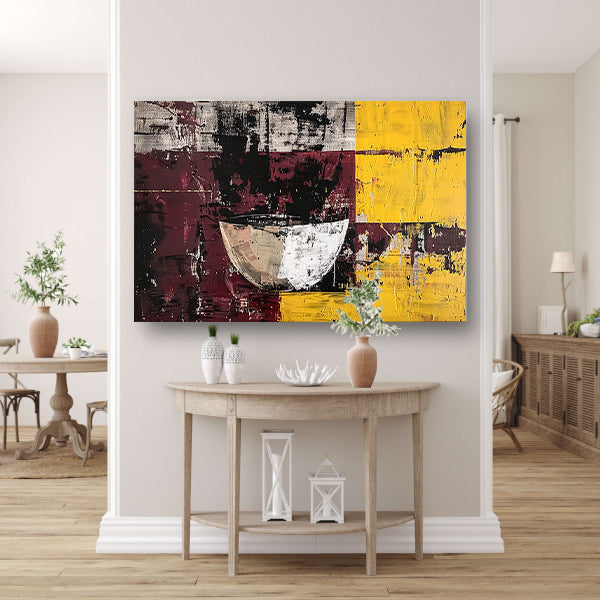 Abstracte kom met dynamische kleuren acrylglas