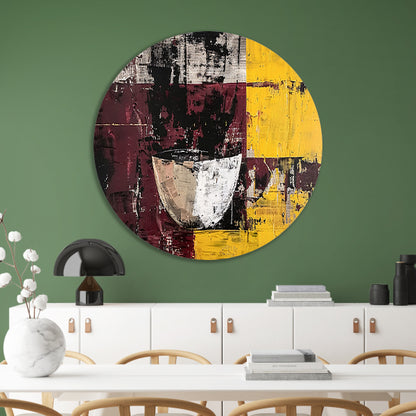 Abstracte kom met dynamische kleuren aluminium muurcirkel