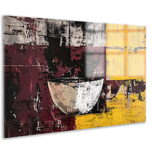 Abstracte kom met dynamische kleuren acrylglas