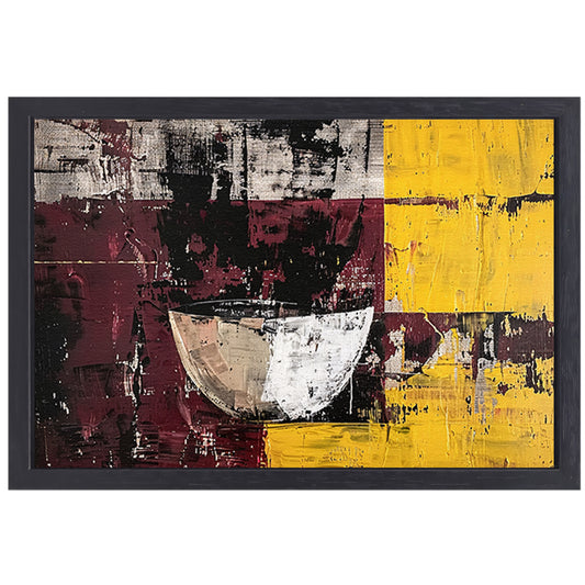 Abstracte kom met dynamische kleuren canvas met baklijst