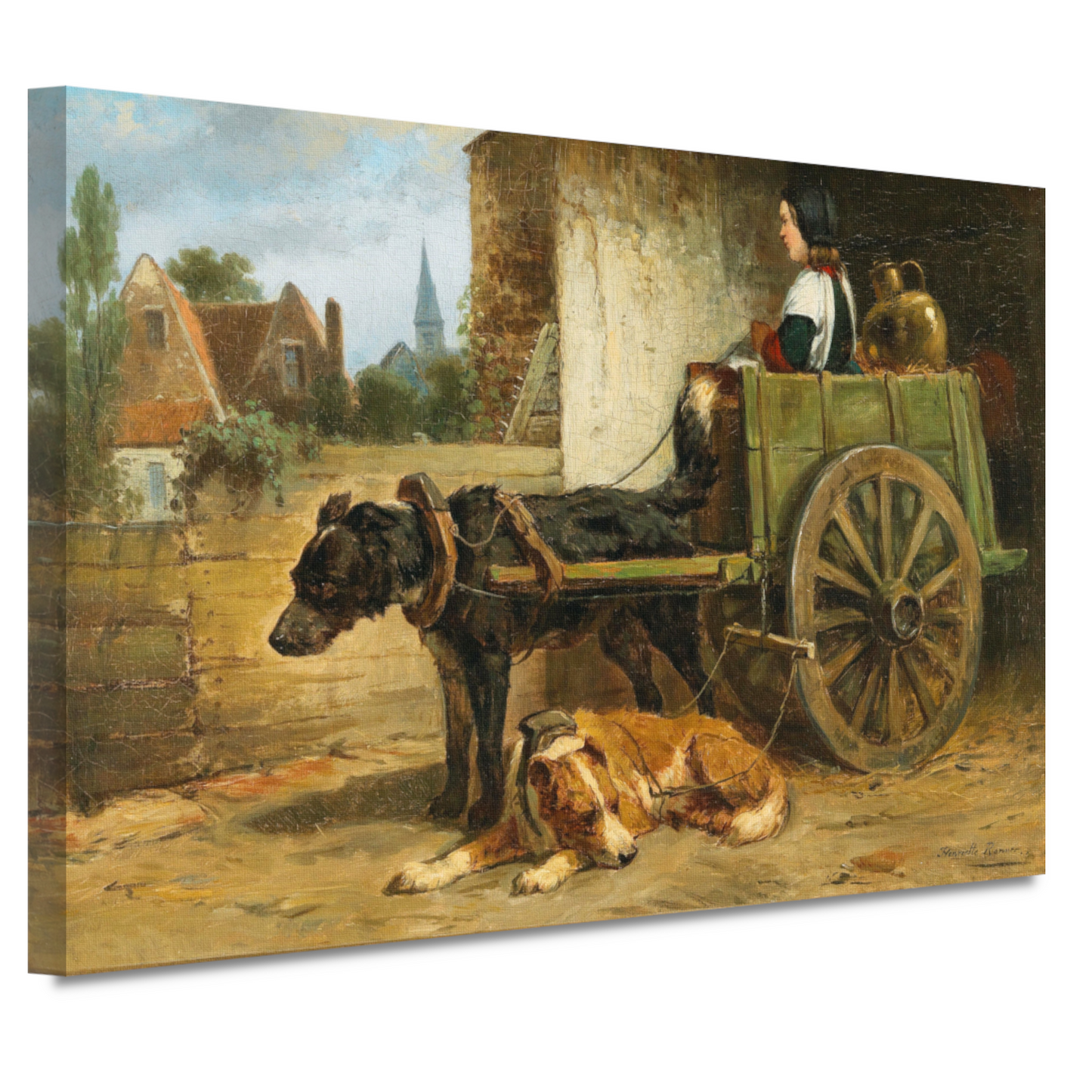 De kleine wagen - Henriëtte Ronner-Knip canvas