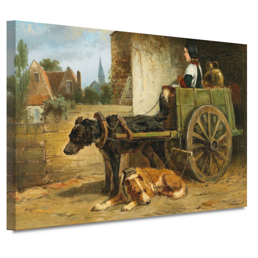 De kleine wagen - Henriëtte Ronner-Knip canvas