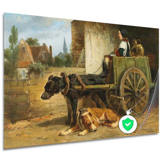 De kleine wagen - Henriëtte Ronner-Knip poster