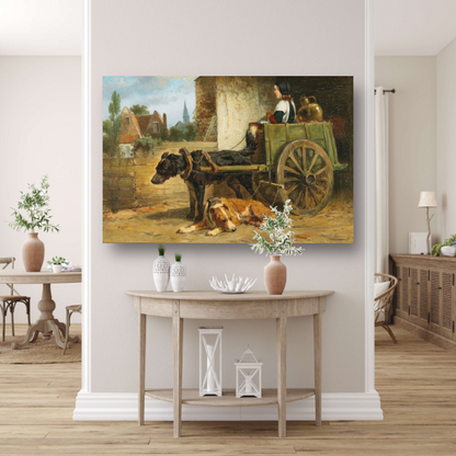 De kleine wagen - Henriëtte Ronner-Knip poster