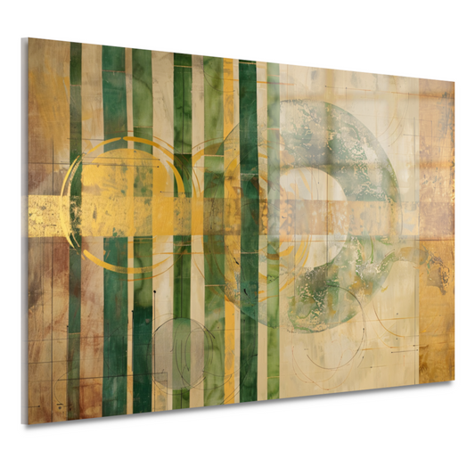 Moderne Bamboe en Gouden Cirkels Abstract acrylglas