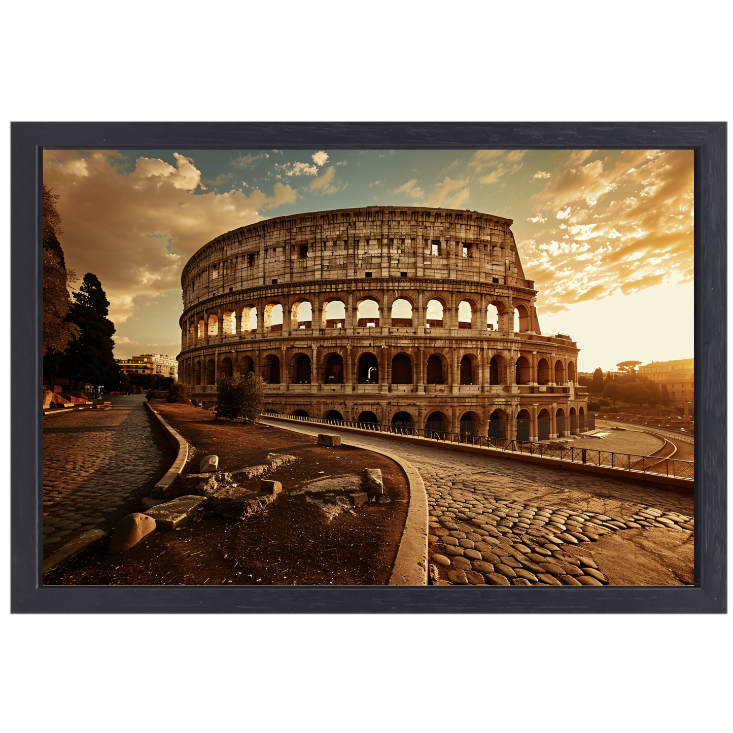 Colosseum Zonsondergang Rome canvas met baklijst