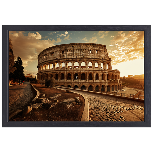 Colosseum Zonsondergang Rome canvas met baklijst
