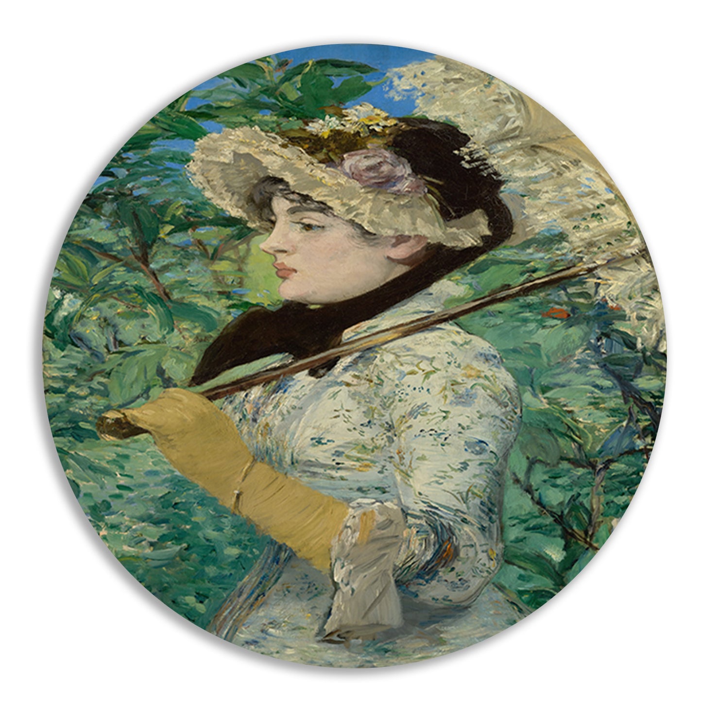 Jeanne (Spring) - Édouard Manet aluminium muurcirkel