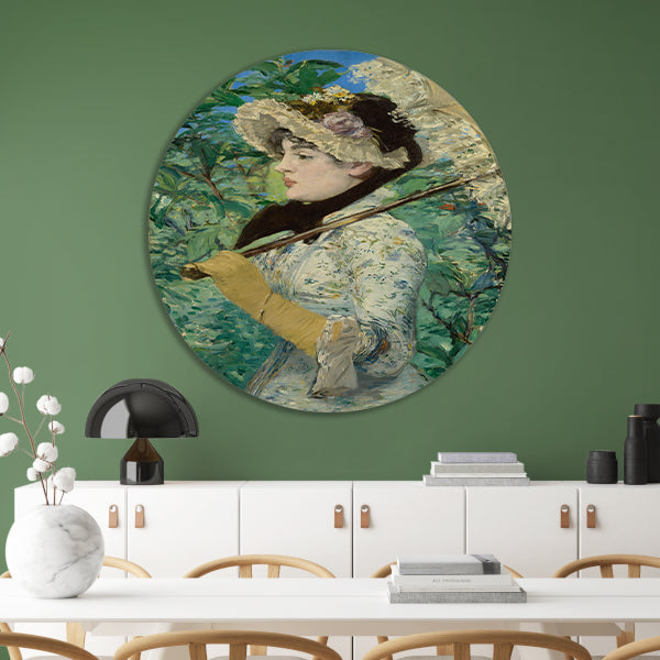 Jeanne (Spring) - Édouard Manet aluminium muurcirkel