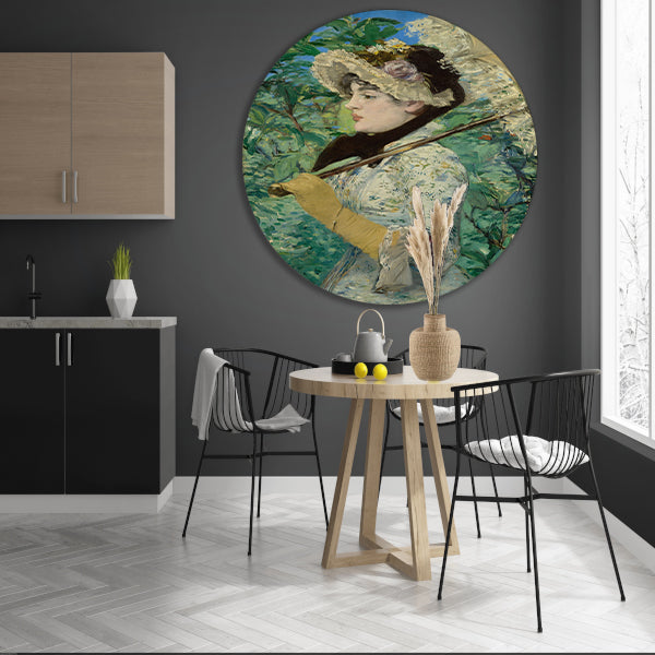 Jeanne (Spring) - Édouard Manet aluminium muurcirkel