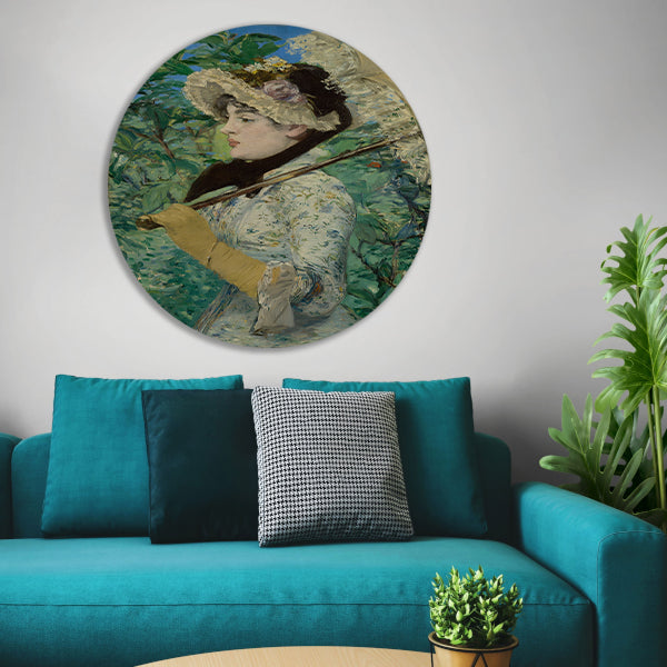 Jeanne (Spring) - Édouard Manet aluminium muurcirkel