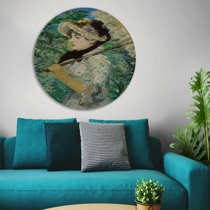 Jeanne (Spring) - Édouard Manet aluminium muurcirkel