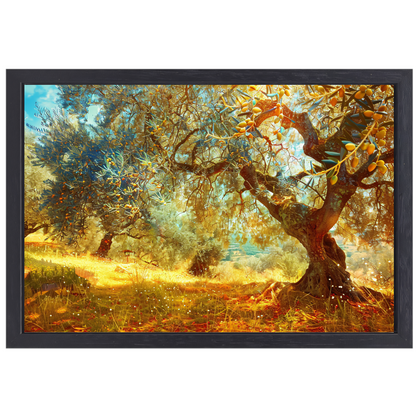 Impressionistisch Boslandschap canvas met baklijst