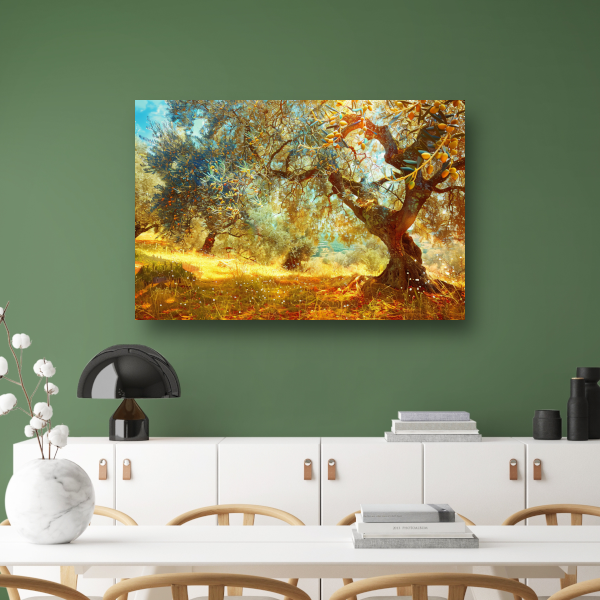 Impressionistisch Boslandschap canvas met baklijst