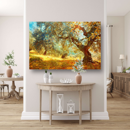 Impressionistisch Boslandschap canvas met baklijst