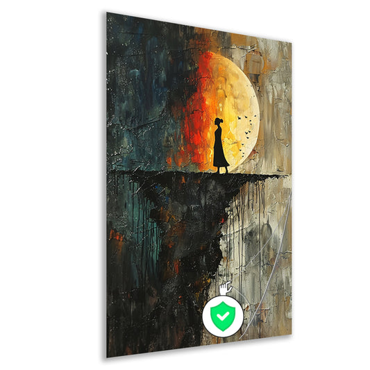 Abstract Vrouw bij Maan poster