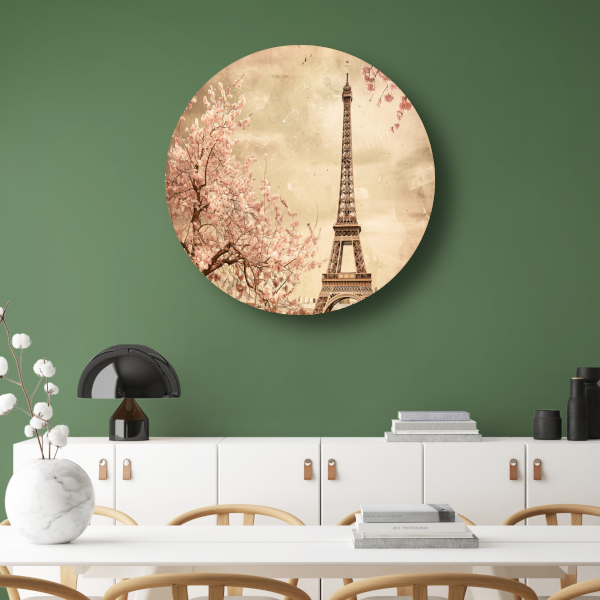 Eiffeltoren in bloesem forex muurcirkel