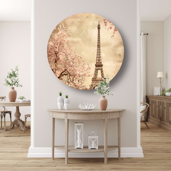 Eiffeltoren in bloesem forex muurcirkel