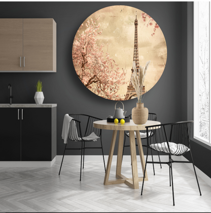 Eiffeltoren in bloesem forex muurcirkel