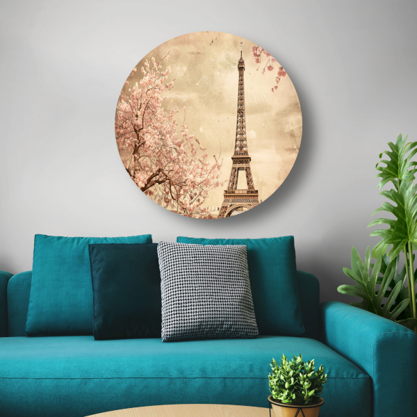 Eiffeltoren in bloesem forex muurcirkel