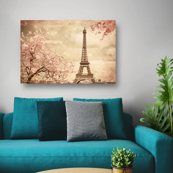 Eiffeltoren in bloesem acrylglas
