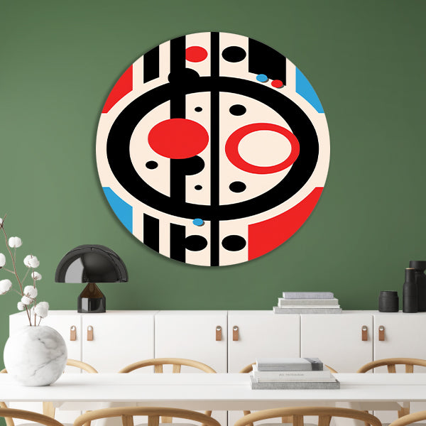 Abstract compositie met geometrische vormen en lijnen forex muurcirkel