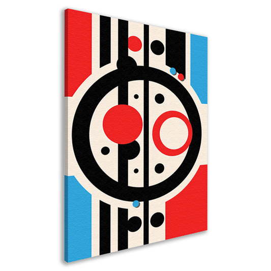 Abstract compositie met geometrische vormen en lijnen canvas