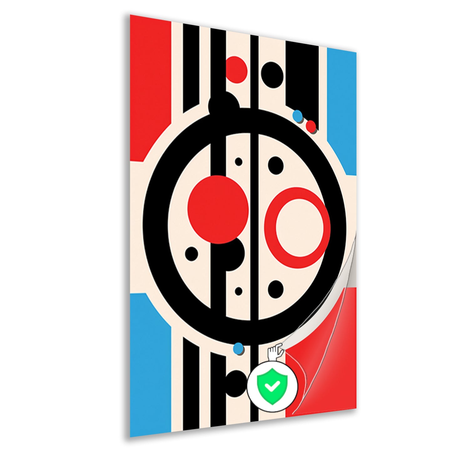 Abstract compositie met geometrische vormen en lijnen poster