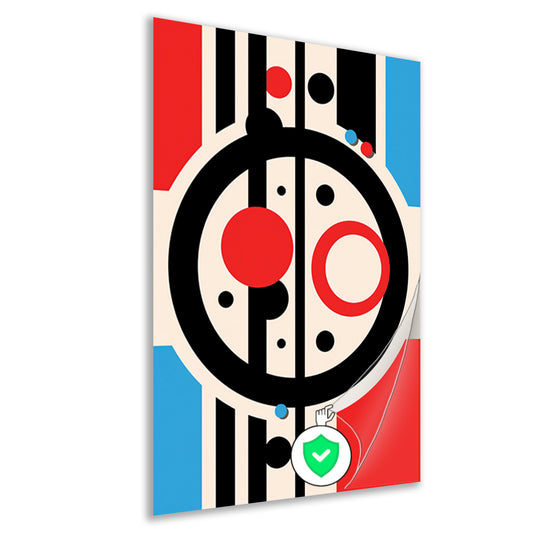 Abstract compositie met geometrische vormen en lijnen poster