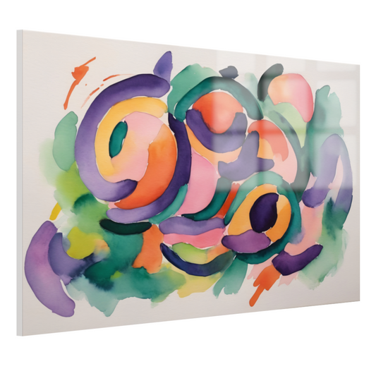 Abstracte Kleurendans in Aquarel acrylglas