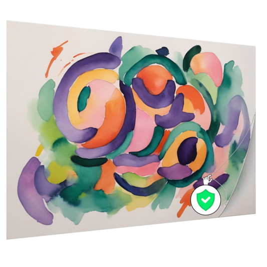 Abstracte Kleurendans in Aquarel poster