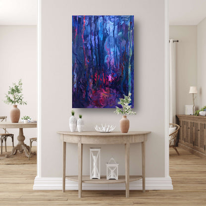 Vibrant Abstract Forest Scene in Rich Colors poster