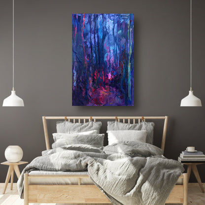 Vibrant Abstract Forest Scene in Rich Colors poster