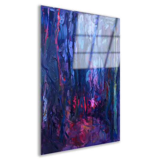 Vibrant Abstract Forest Scene in Rich Colors acrylglas