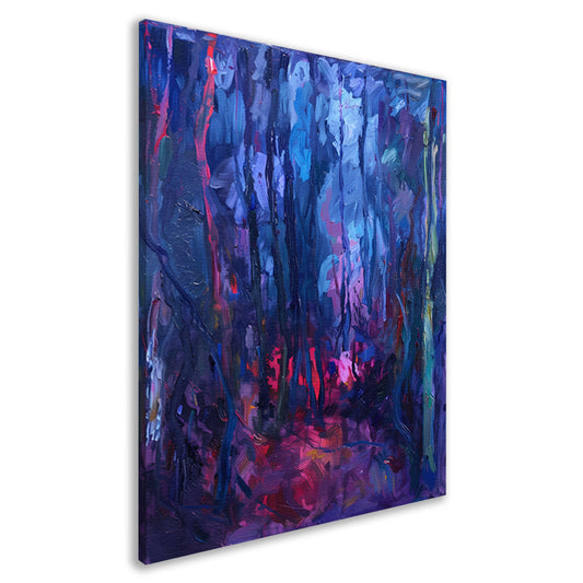Vibrant Abstract Forest Scene in Rich Colors canvas