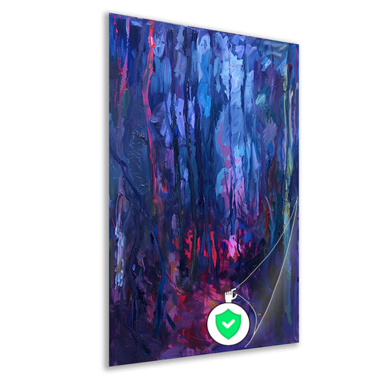 Vibrant Abstract Forest Scene in Rich Colors poster